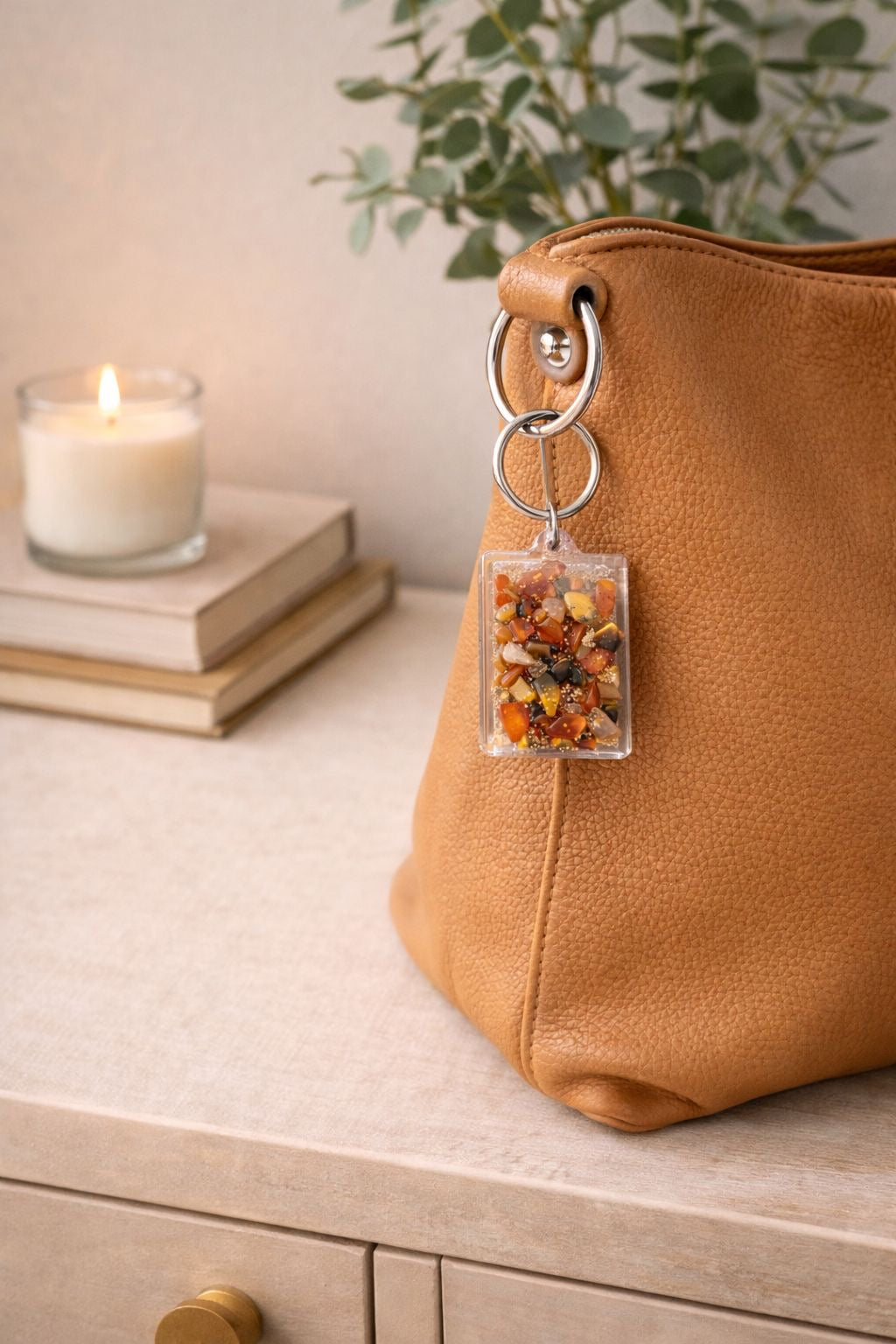 Limited edition Fire Horse keyring inspired by Chinese New Year, featuring carnelian and tiger’s eye