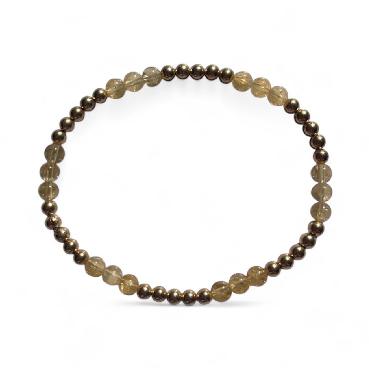 Luxury crystal bracelet featuring citrine and 14ct gold filled beads, symbolising abundance.
