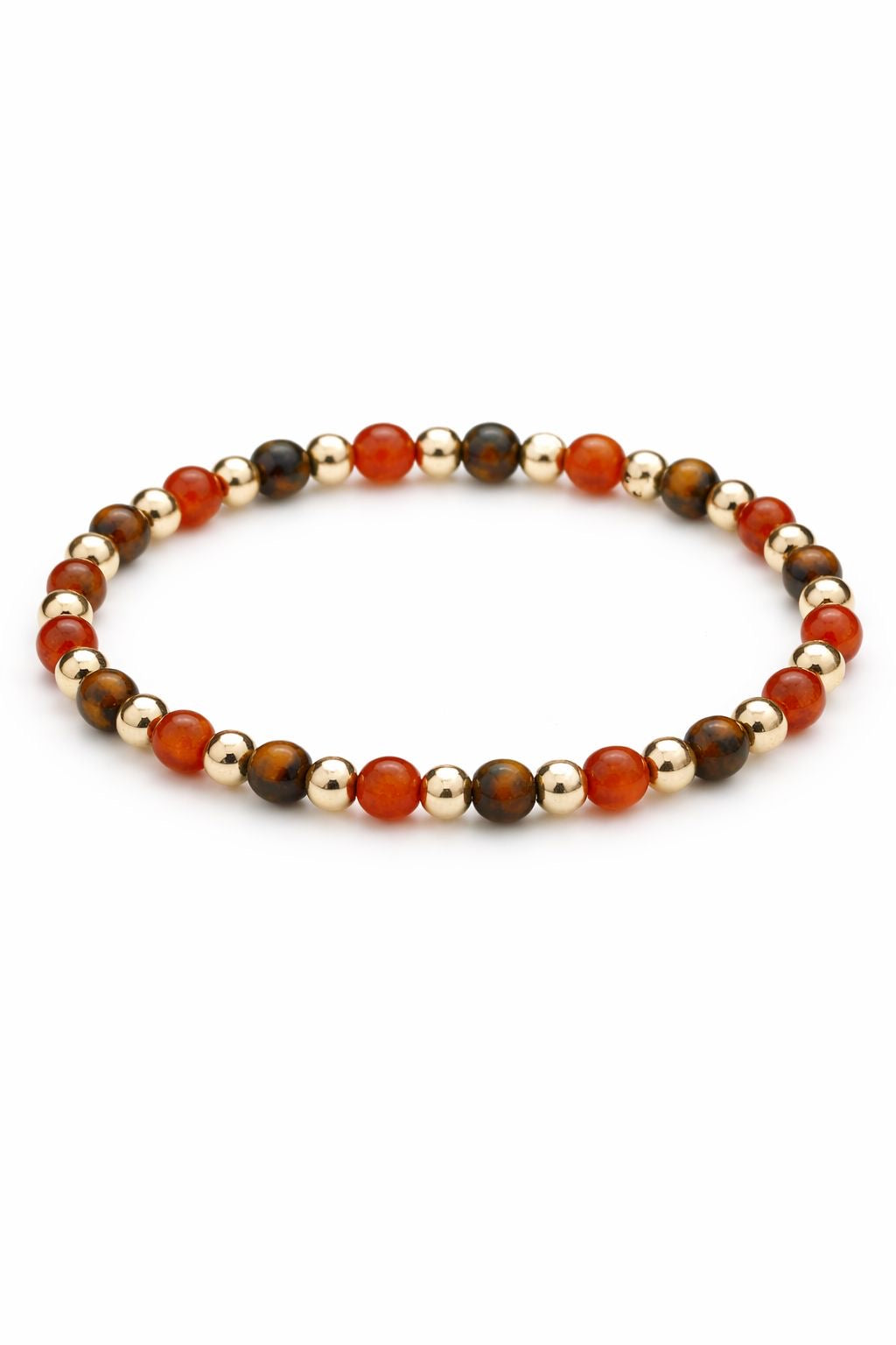 Multicolored beaded bracelet on a white background