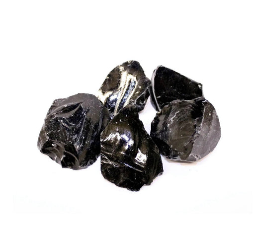 Raw black obsidian crystal approx 3 inches, grounding protection stone.